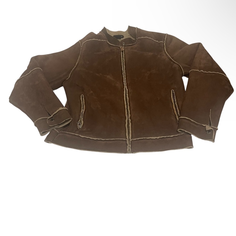 Calvin Klein Jacket Women Medium Brown Pockets‎ Button Full Zip Lightweight